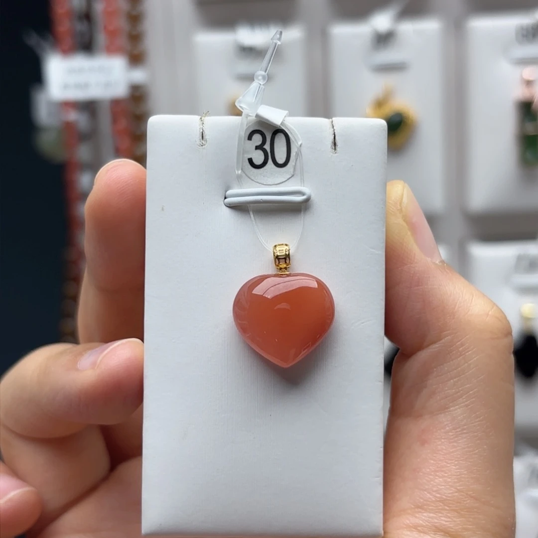 南红玛瑙18K金镶嵌颈饰