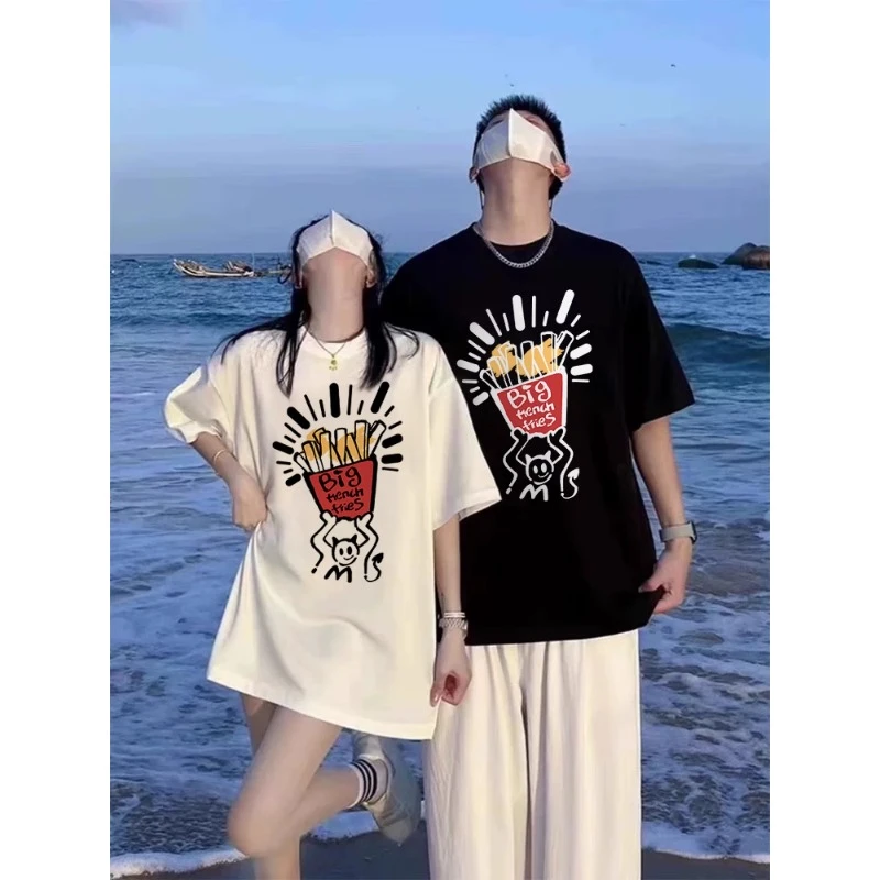 不撞衫情侣装夏装t恤短袖2025新款特别的roora高级感女装纯棉半袖