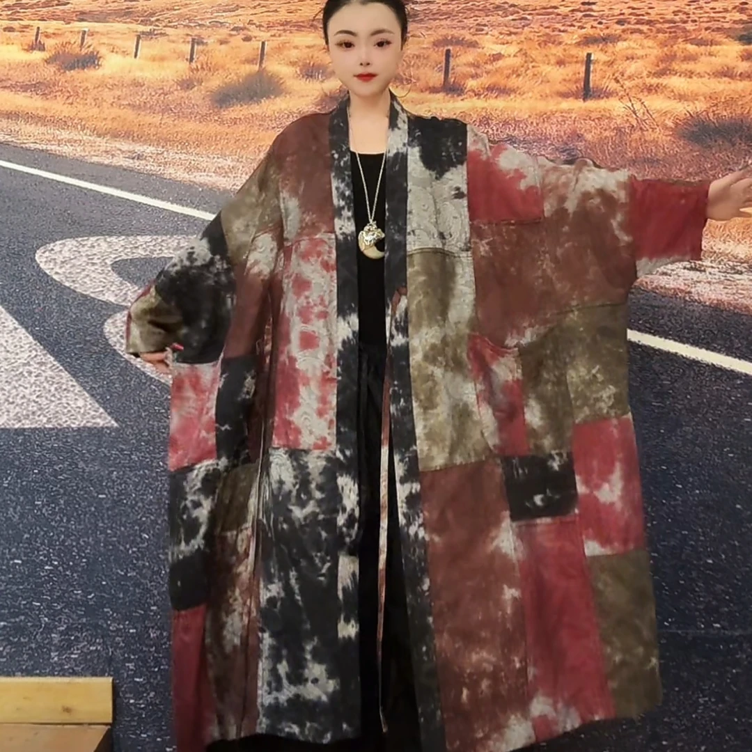 东森家设计师款]拼接复古外套长款