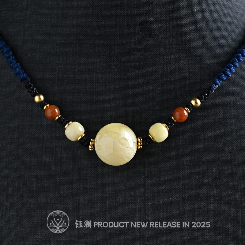 钰澜文玩【蜜糖】蜜蜡圆珠锁骨链-百搭设计款送礼