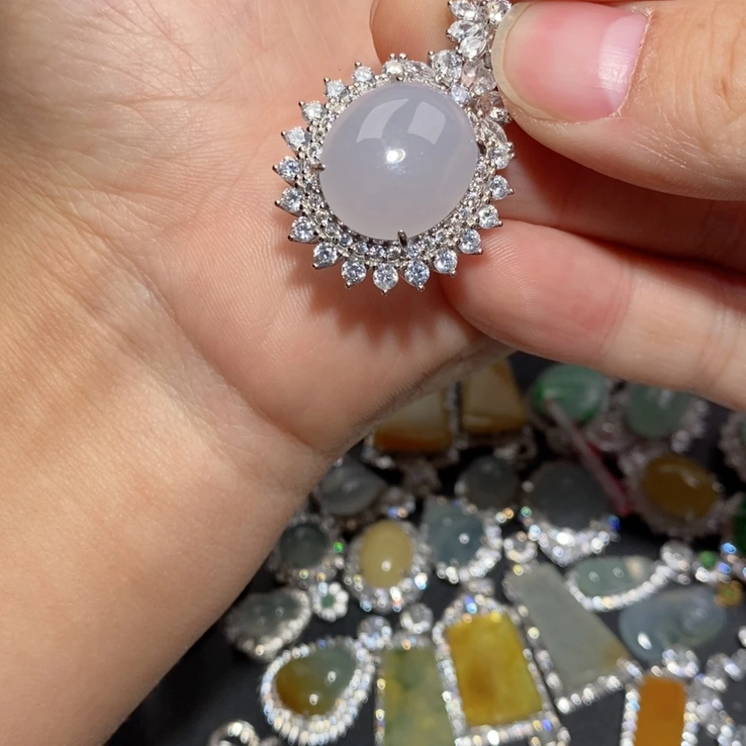 翡翠颈饰银S925镶嵌n b j k