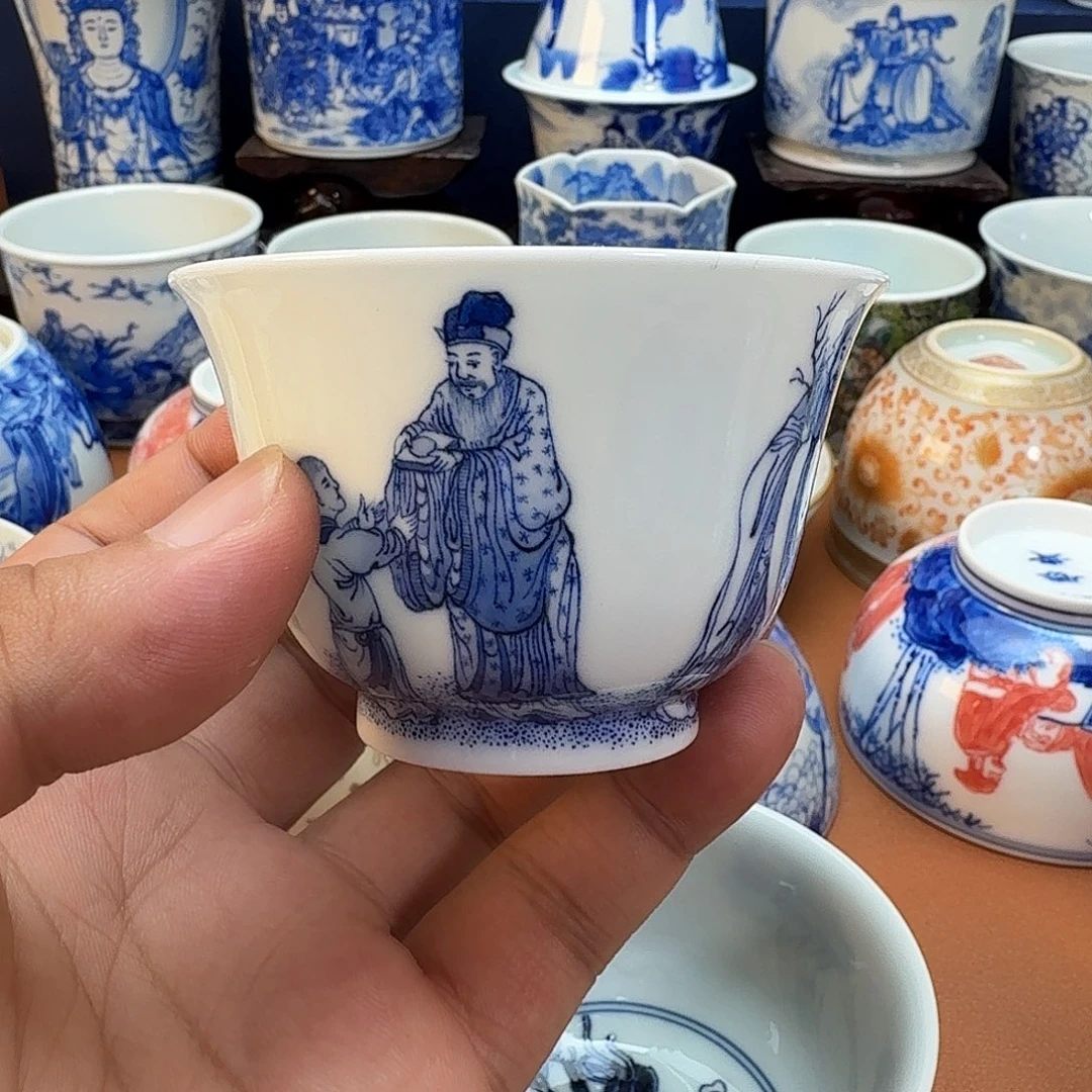 彭***爸杯子景德镇全手工手绘陶瓷