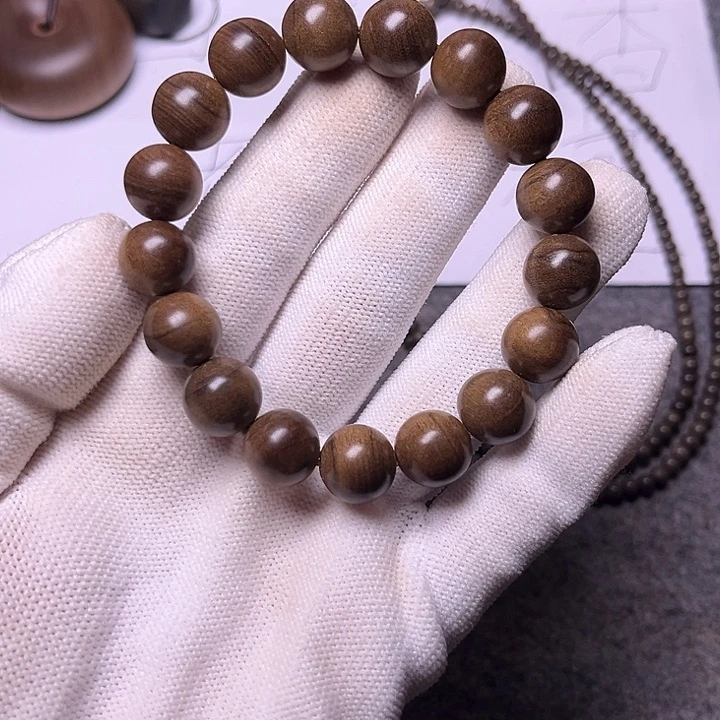 檀香木手串/手链猫**毛老山檀香水埋阴沉1.2/17沉水微瑕