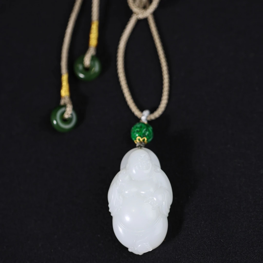 原创国风新中式定制珠宝和田佛吊坠
