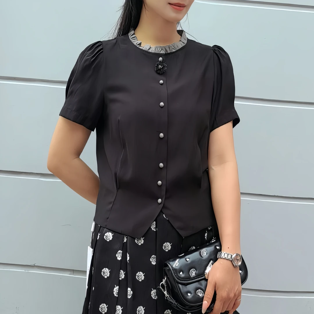 祥好服饰 新款夏季套头圆领显瘦T恤 2515