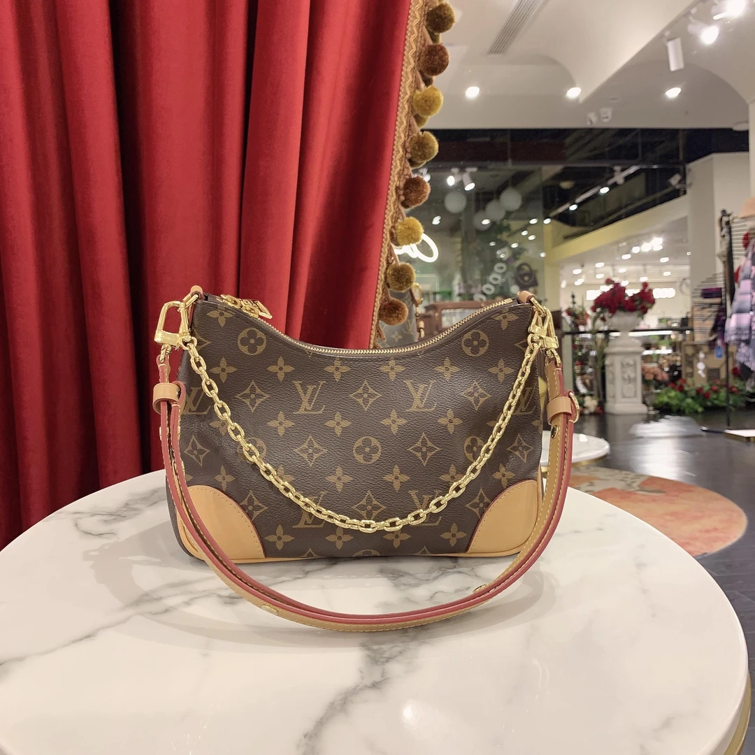95新 LouisVuitton/路易威登 GGS黄牛角包老花金扣芯片款90543837