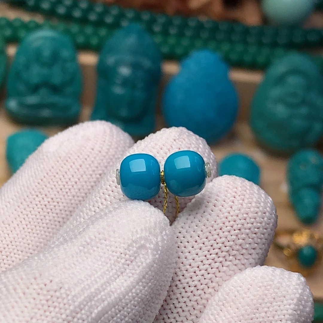 未镶嵌绿松石珠宝奇石7.3mm