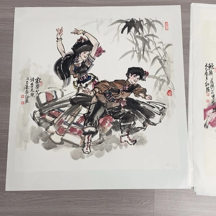 用***4国画亲笔手绘原创