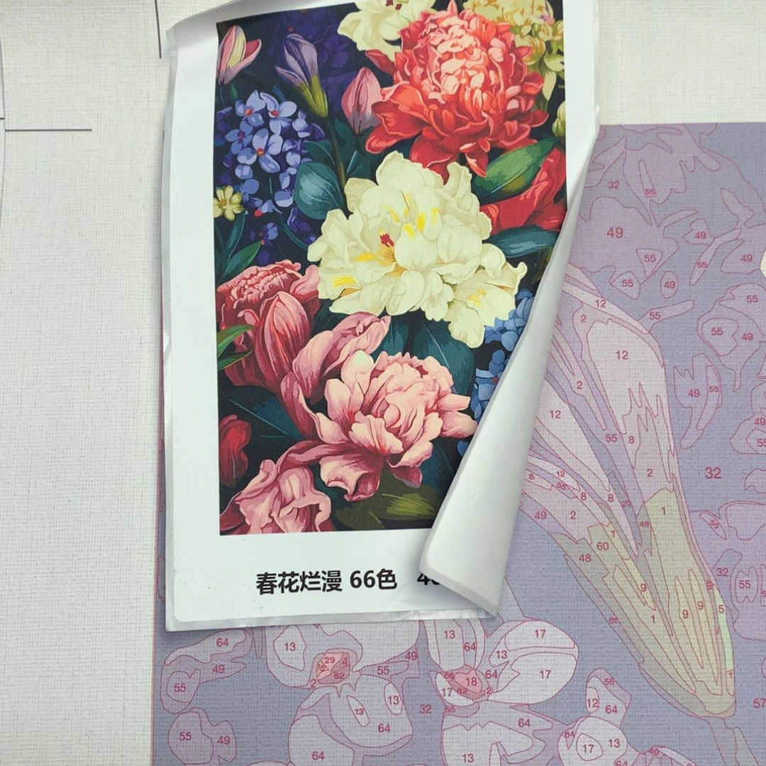 棉布（有画布）春花烂漫中尺寸亚麻布