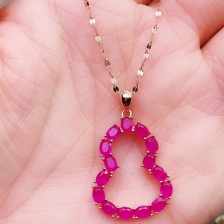 银S925镶嵌颈饰红宝石