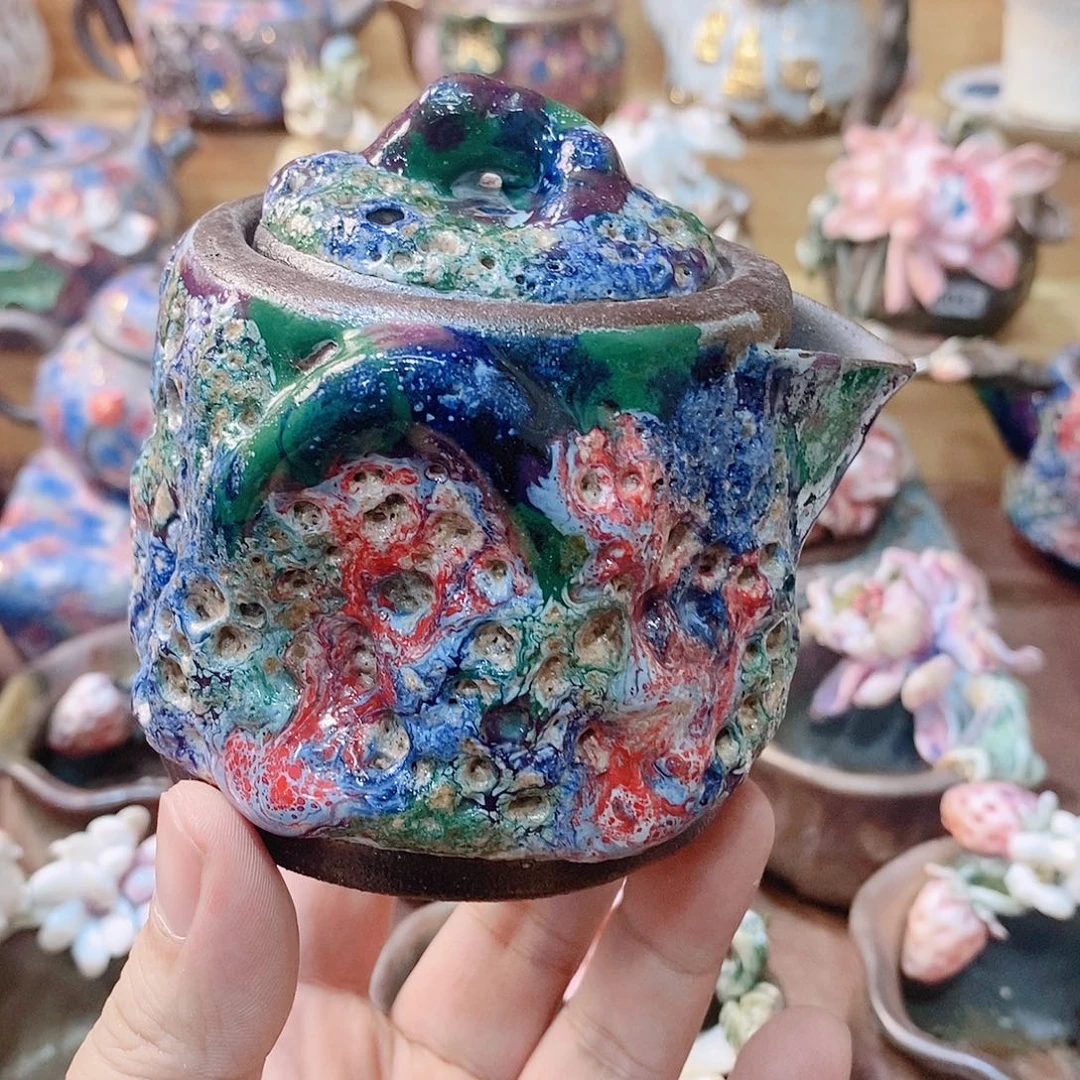 粗陶志野柴烧茶器