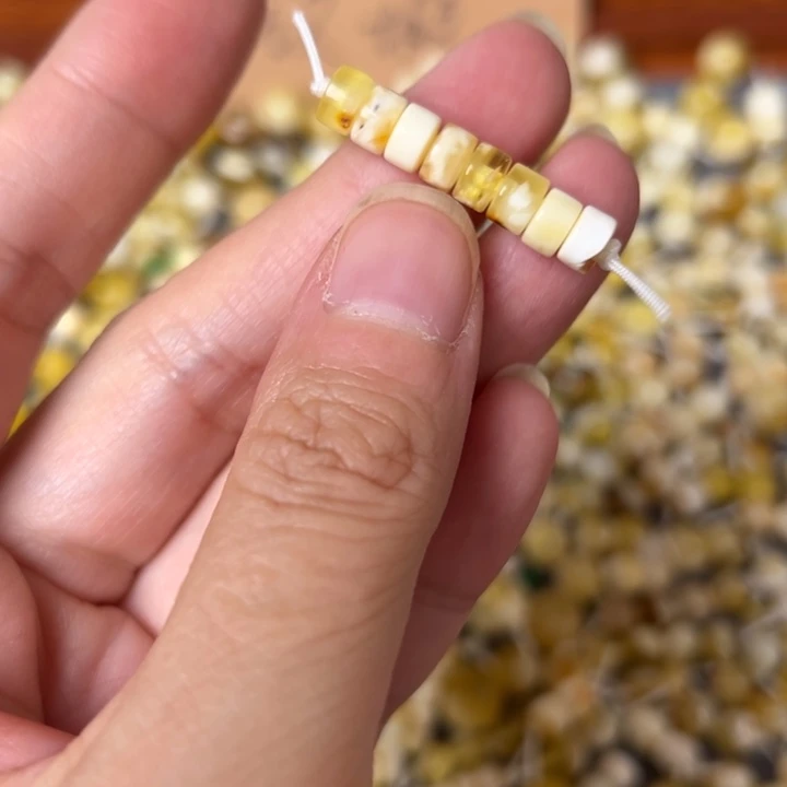 蜜蜡未镶嵌裸石5.6mm一组