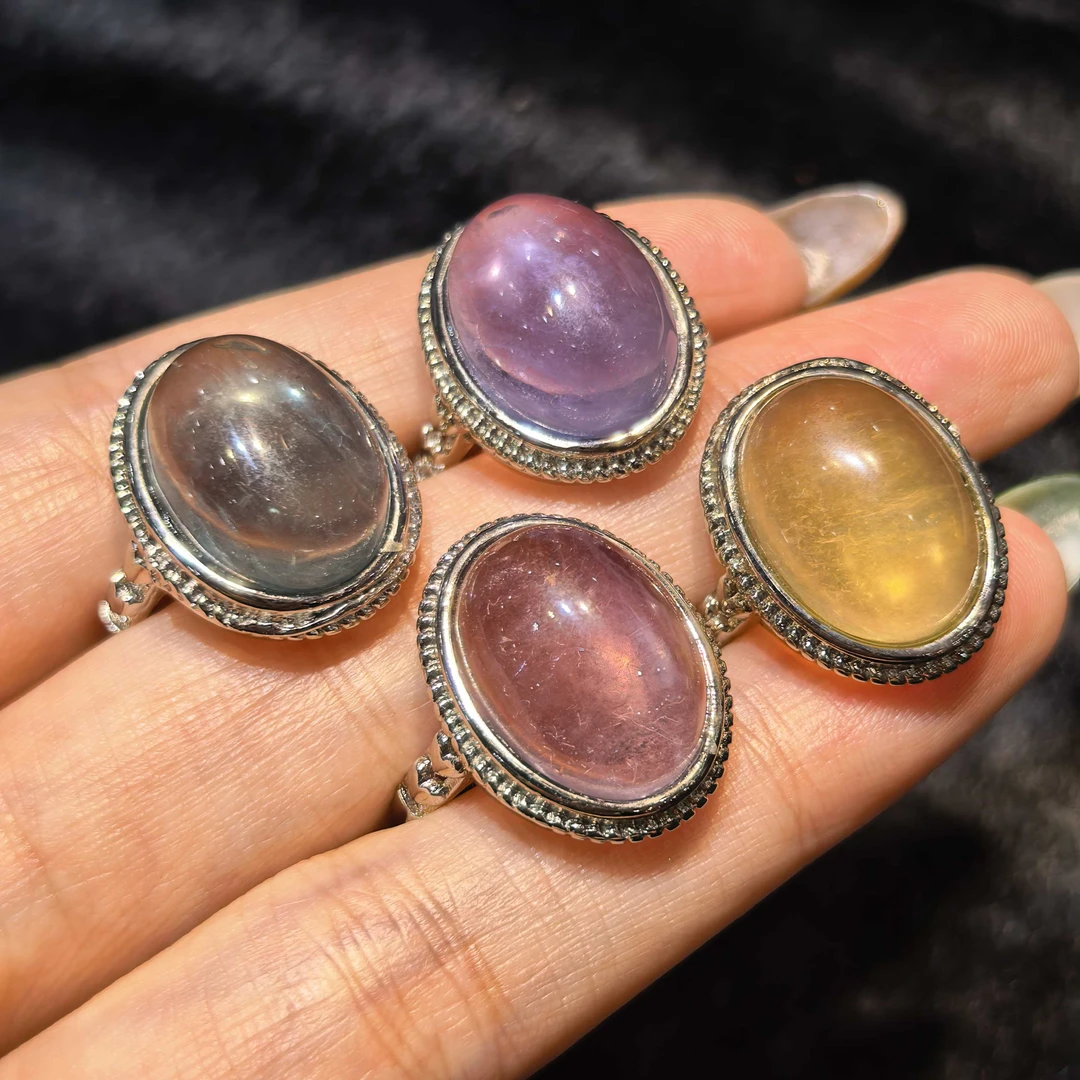 江德洋珠宝CT10077梦幻七彩萤石戒指-多样性发货只发一件