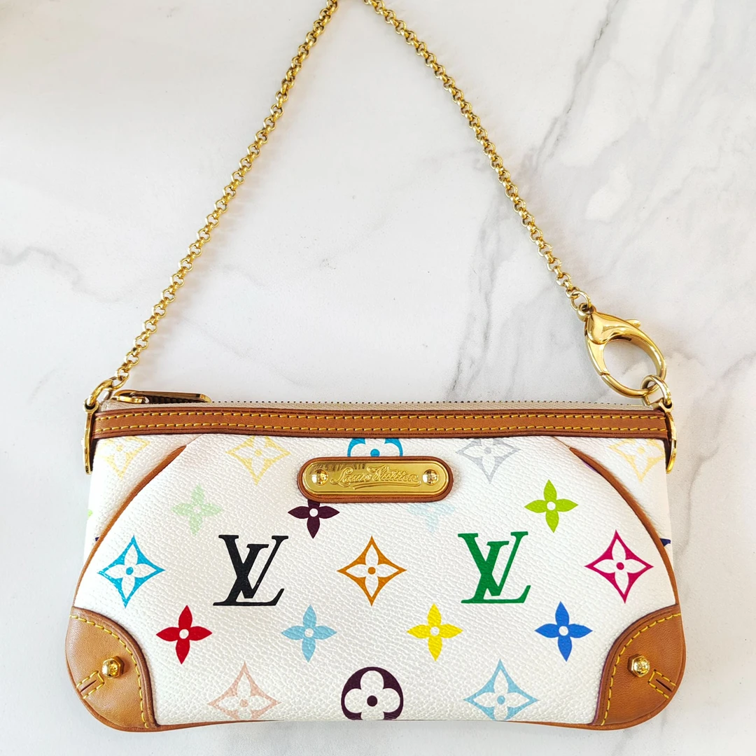 95新 LouisVuitton/路易威登 LV白三彩单肩包福利款