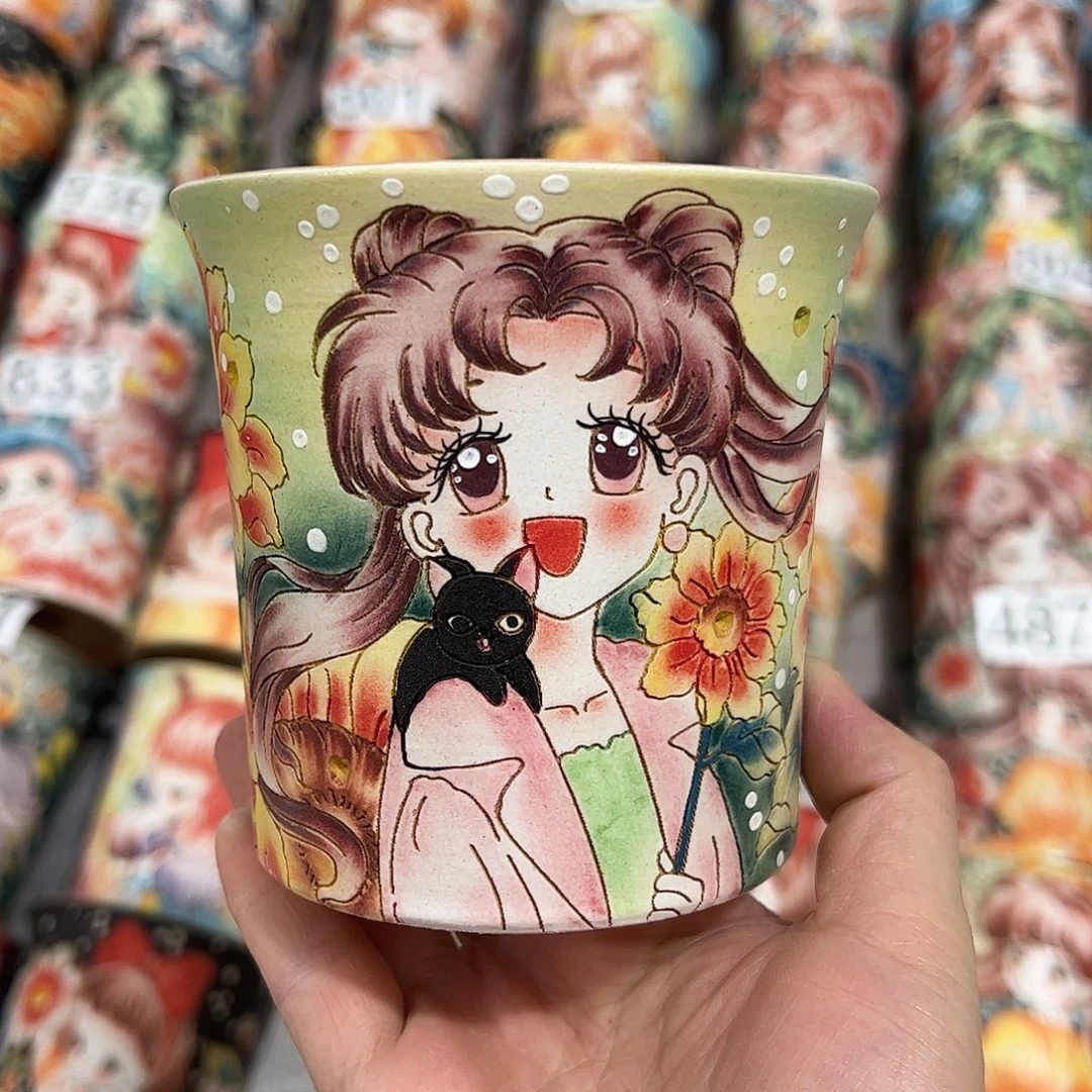 景德镇炫彩手绘口10.5高10