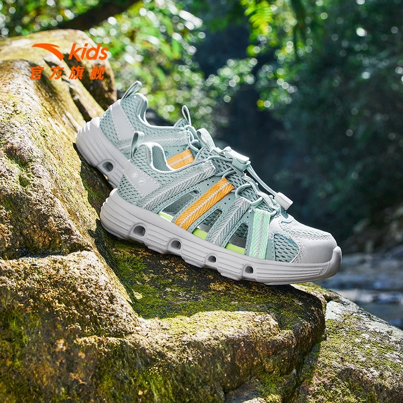 安踏儿童男小童框子鞋2025夏新款舒适防滑耐磨儿童户外沙滩鞋凉鞋