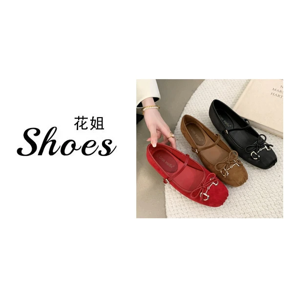 QC9108法式少女蝴蝶结一字带百搭猪鼻子玛丽珍单鞋女