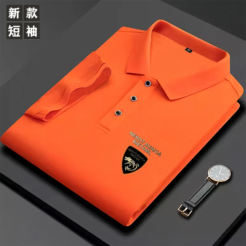 龙2025夏季翻领短袖T恤新款薄款男士polo衫休闲时尚商务透气半袖