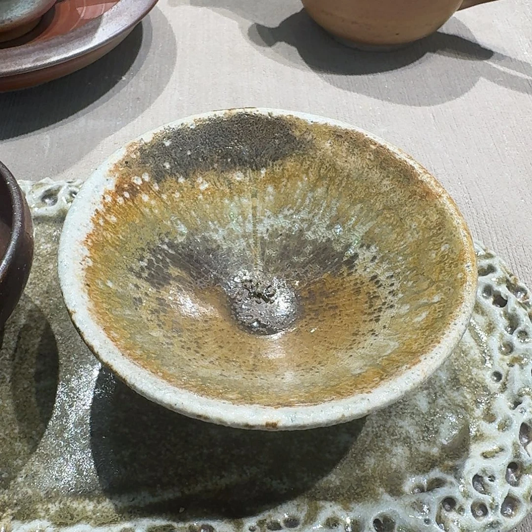 清***年寂野柴烧，窑宝斗笠杯