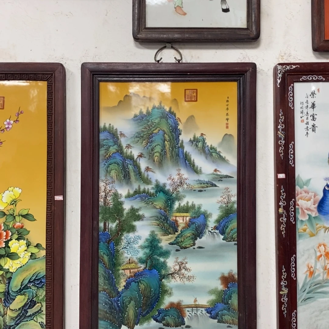 瓷片90*52*1景德镇瓷板画柴窑烧制