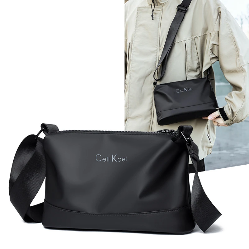 潮牌男士挂包轻便夏天小款单肩包三层大容量休闲斜挎包通勤小背包