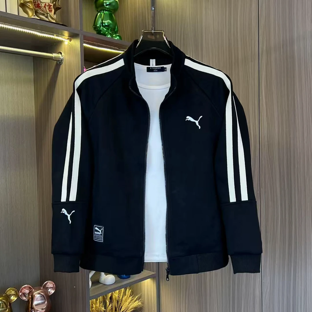 春季新款时尚百搭休闲立领多色针织男士夹克外套772长袖