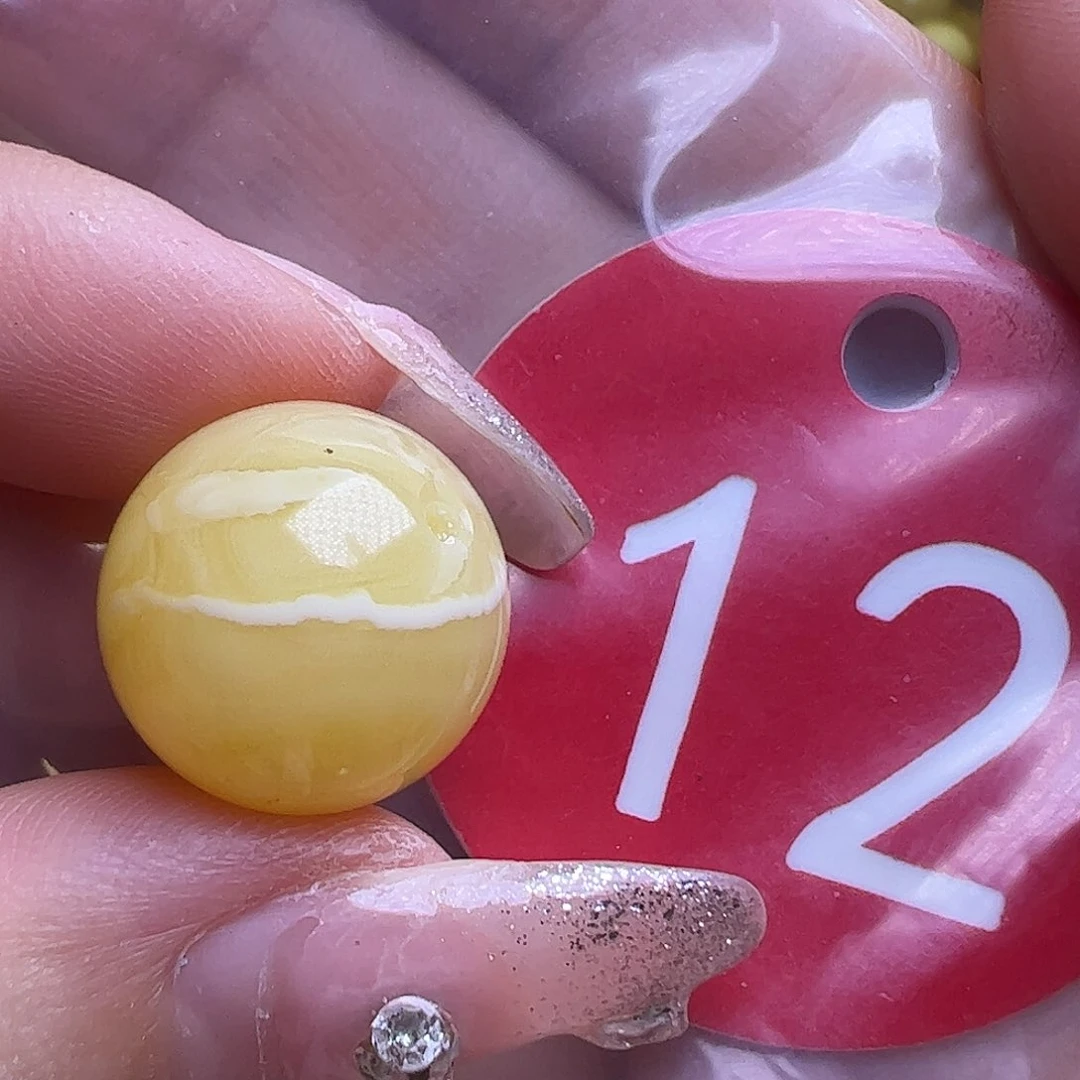 蜜蜡未镶嵌珠宝奇石微花粉15mm圆珠