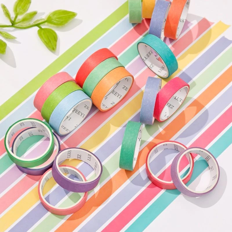 手帐纯色装饰贴纸素材学生手账DIY花边边框造景胶带