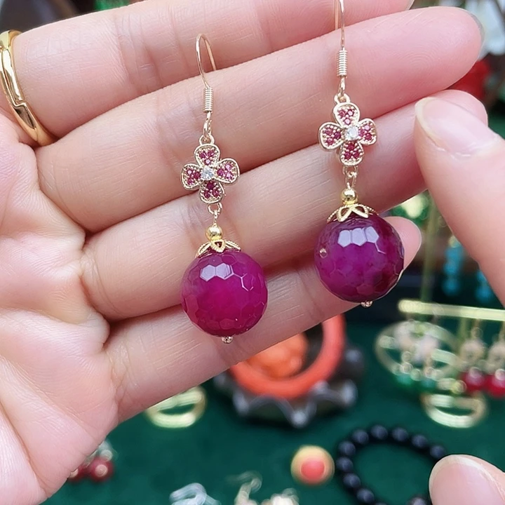 玛瑙/玉髓耳钉合金