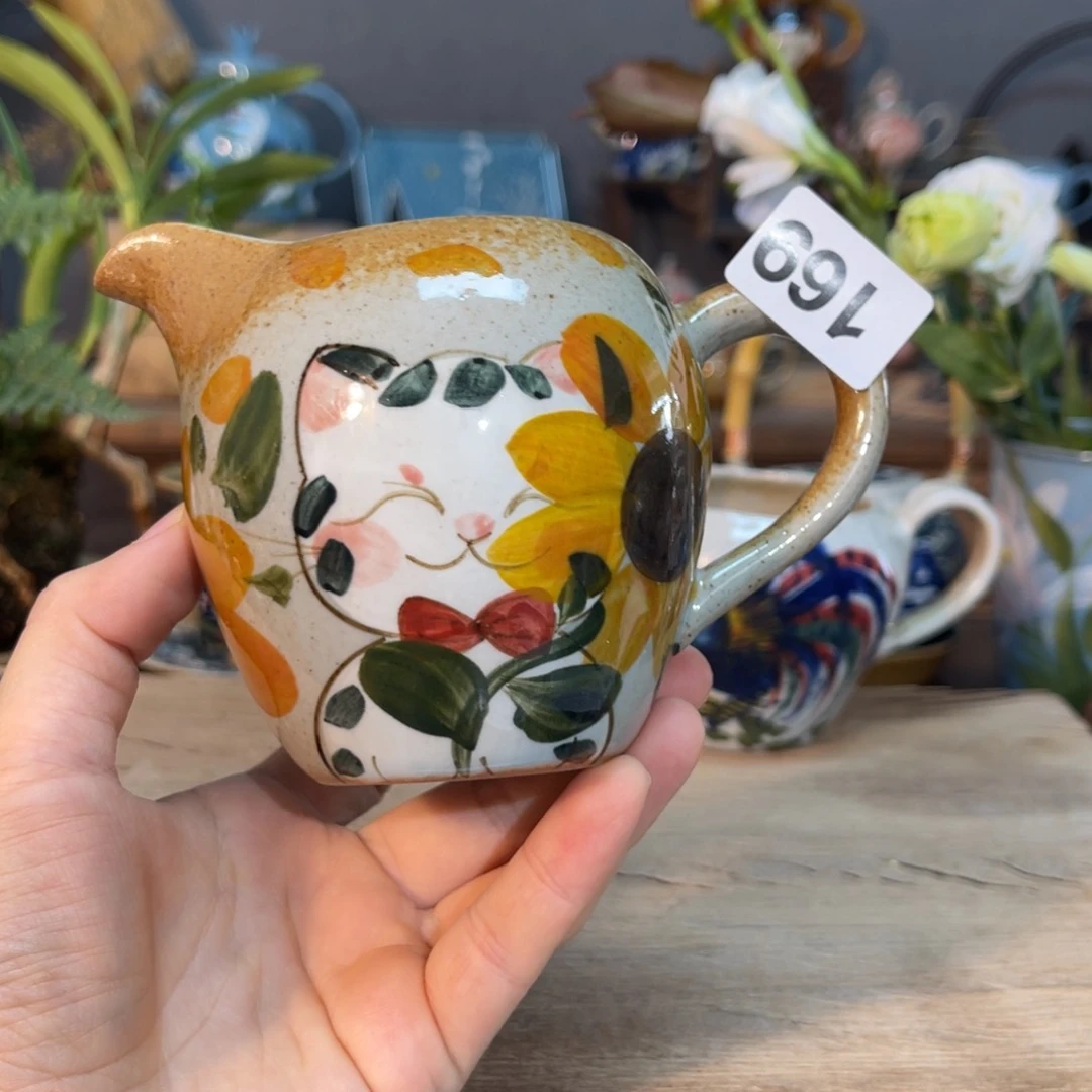 壶素浅陶瓷手工手绘