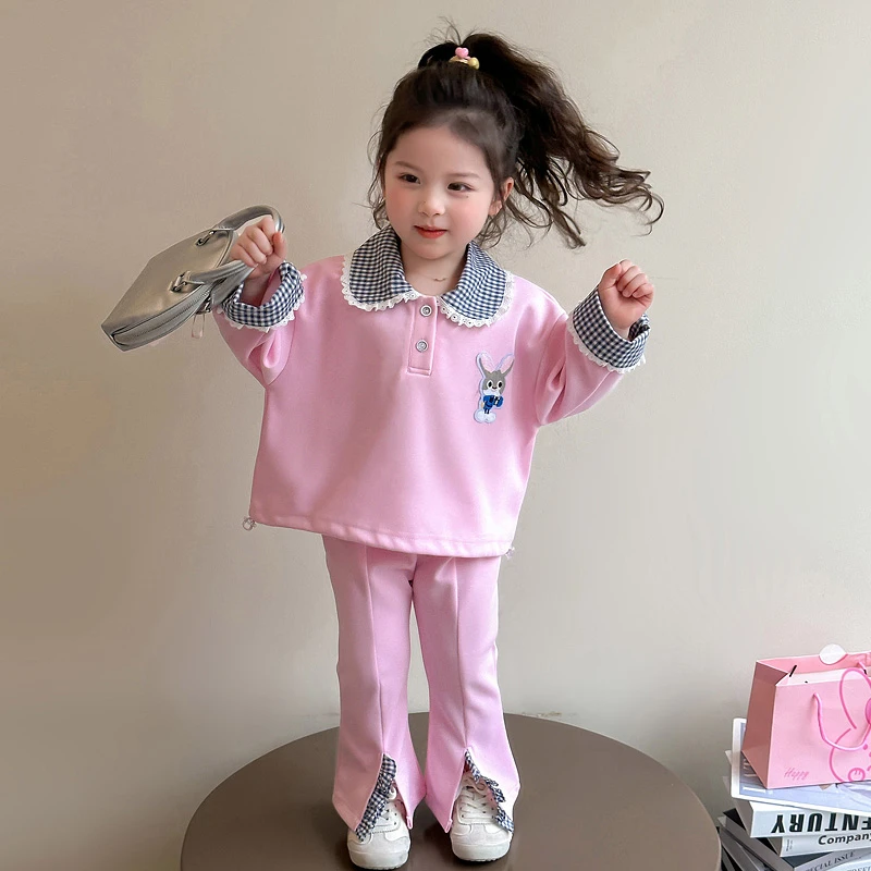 女童套装2025秋装新款洋气儿童卫衣两件套春秋款时髦女宝宝运动服