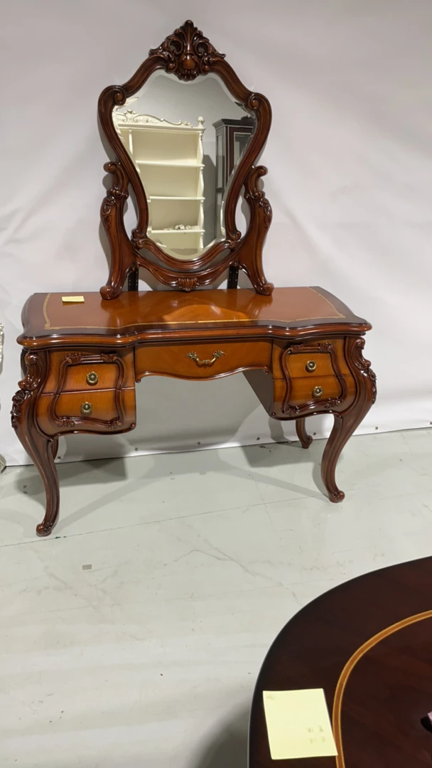 深色系妆台重工雕花1.3米