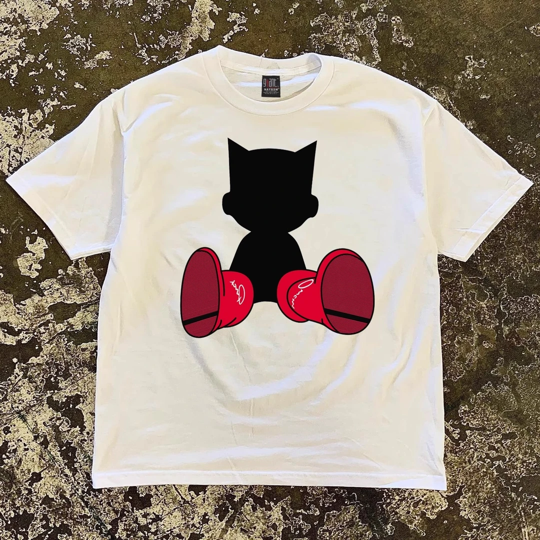 美式阿童木潮流印花短袖男士夏季2025新款圆领宽松t恤纯棉上衣tee