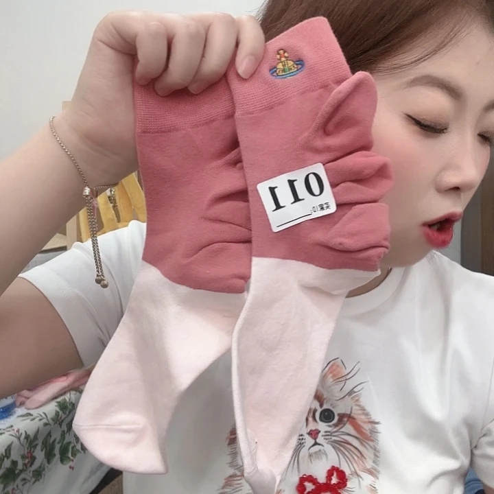 三醋酯纤维多太后粉色袜子011