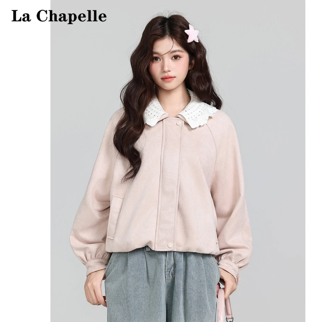 拉夏贝尔韩系秋冬短外套女冬季2025新款设计感宽松短款夹克上衣女