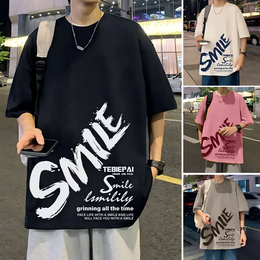 【260重磅】春夏季圆领宽松短袖t恤男女简约纯色白t百搭休闲半袖