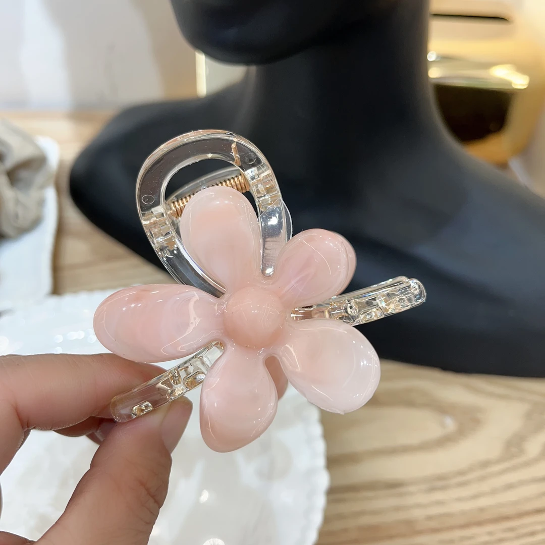 B04晕染粉色花朵长不大抓夹