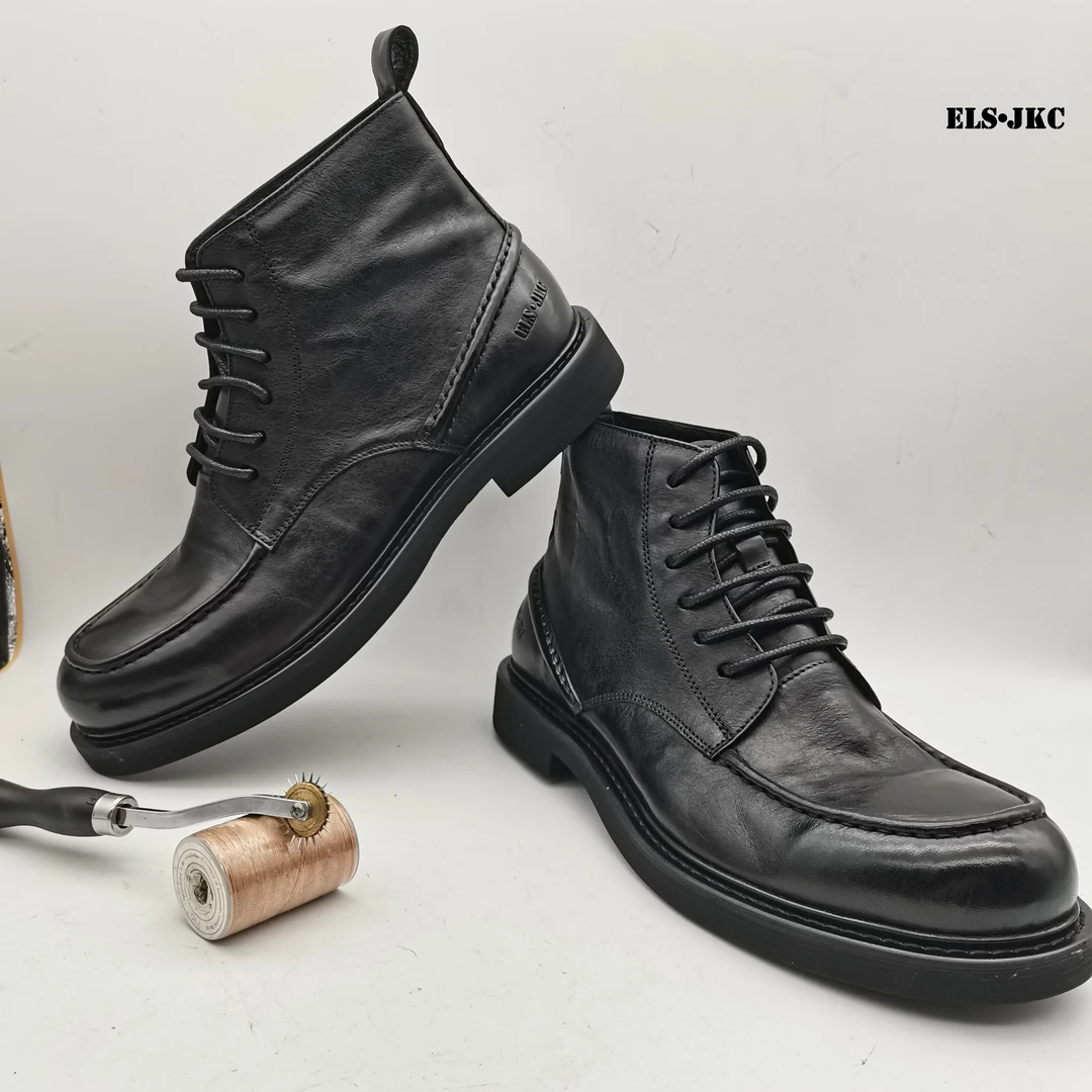 ELS•JKC品牌，俄罗斯设计师设计俄款马臀皮男款捷克靴