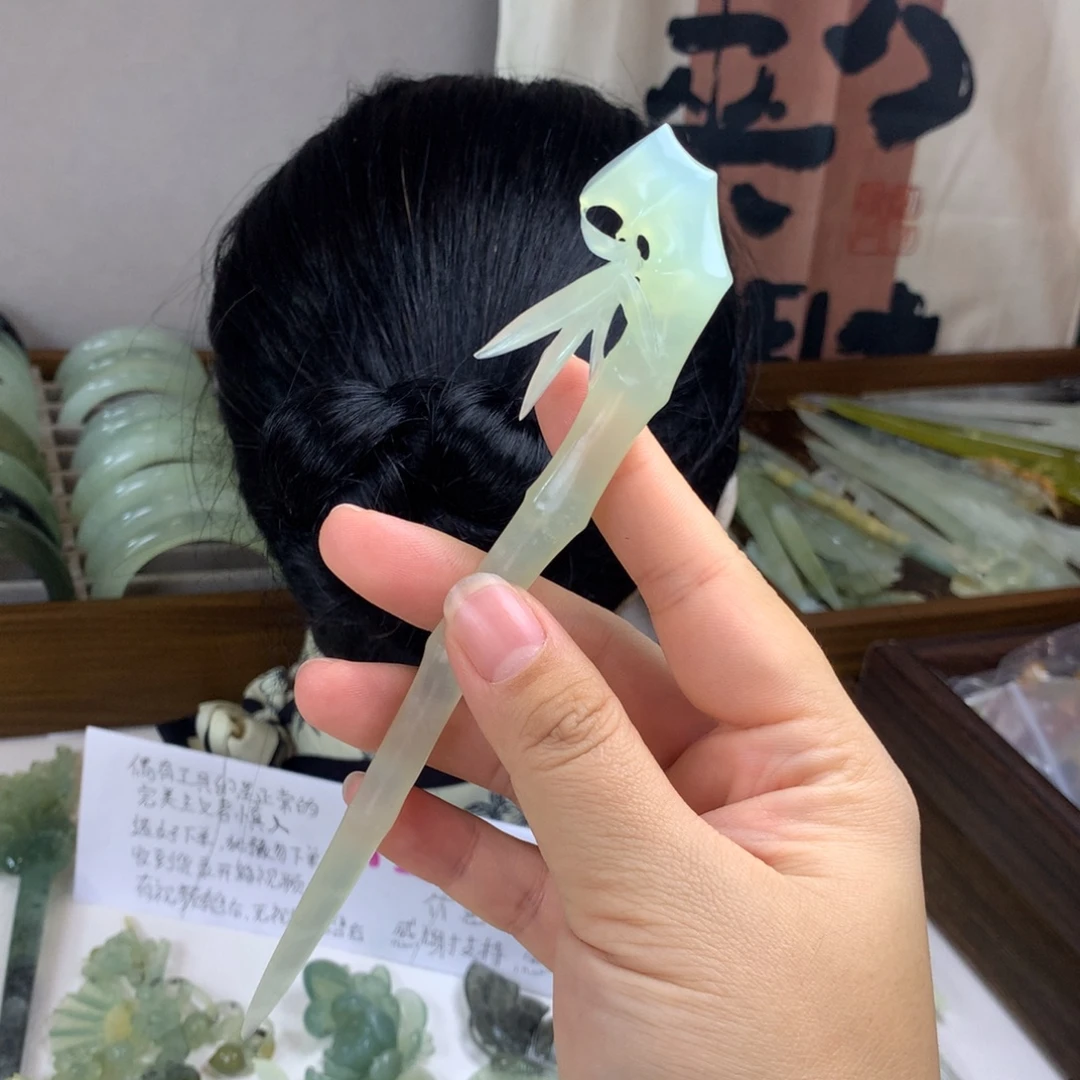 蛇纹石玉未镶嵌发饰