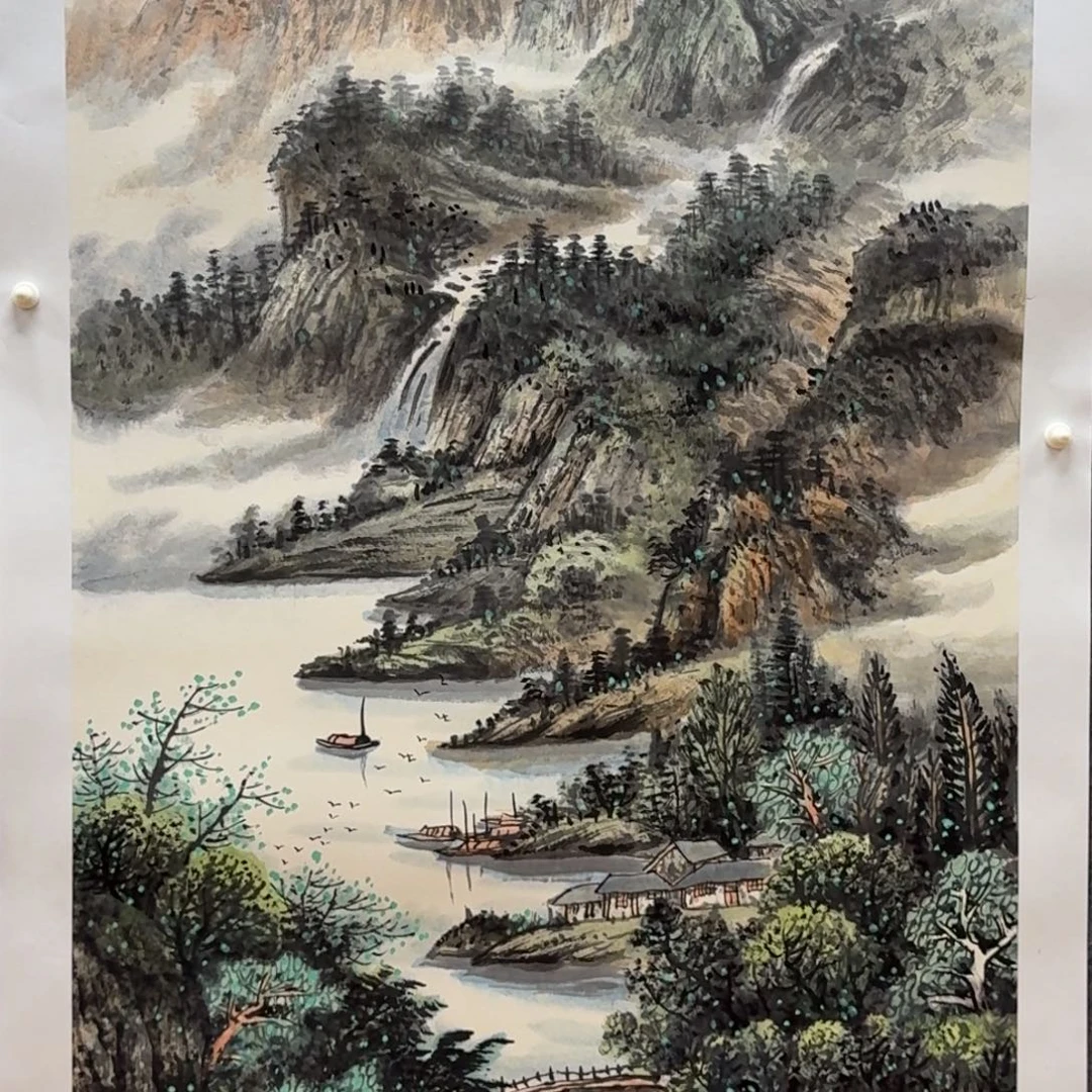 国画四尺作品山水
