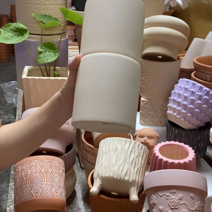 11×11白陶直筒盆2个