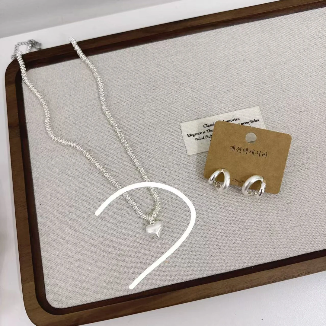 合金项链 SHIJIU  【钱串子爱心】拉丝爱心钱串子圈圈项链