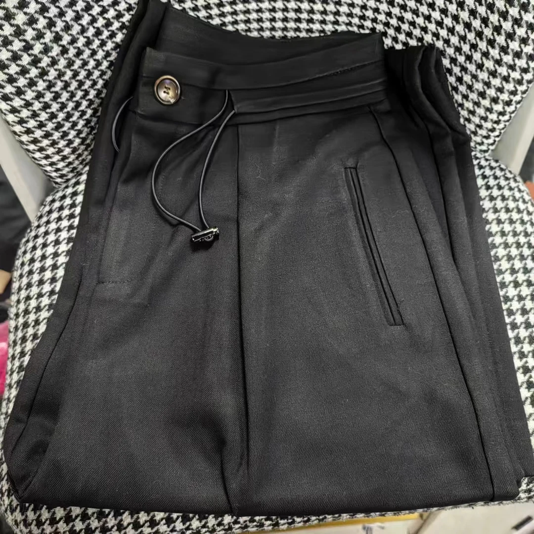 431号【南油玲姐】黑色直筒休闲裤39867