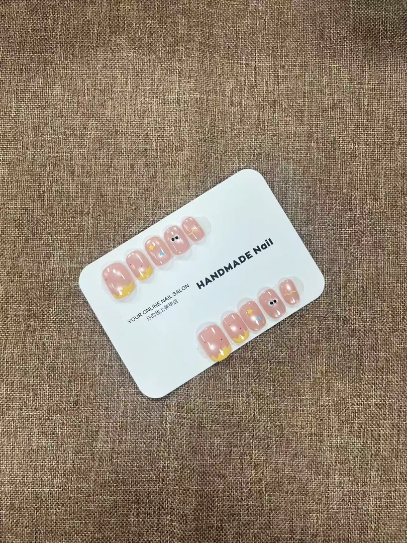 小怪兽手工穿戴甲搞怪可爱短款美甲贴片