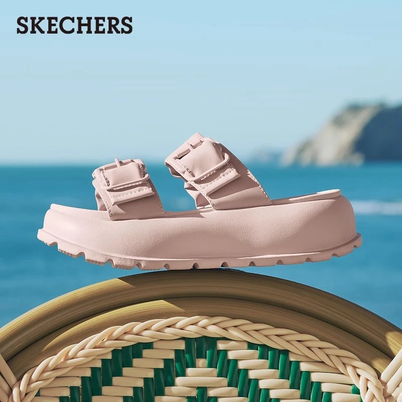 Skechers斯凯奇2025夏新款女休闲凉拖踩屎感百搭外穿拖鞋120040