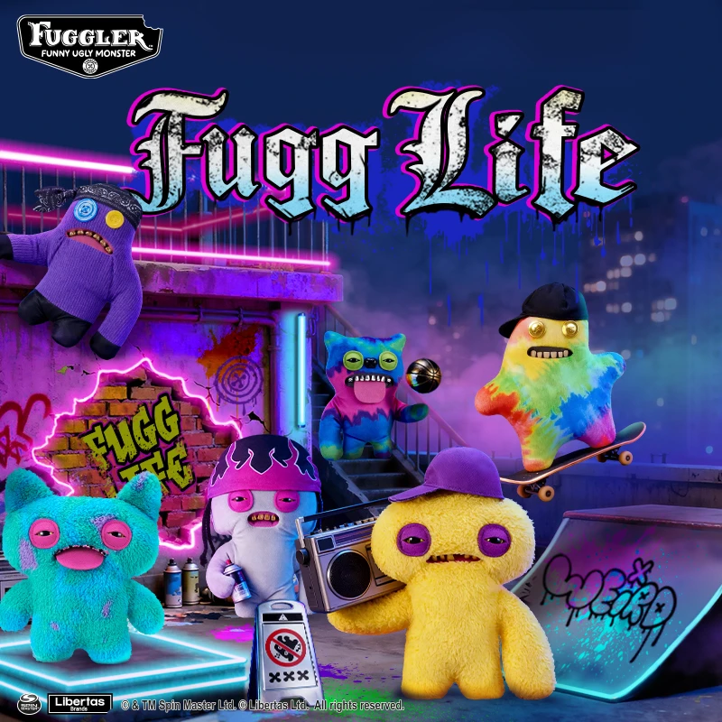 FUGGLER萌牙怪兽嘻哈系列毛绒公仔