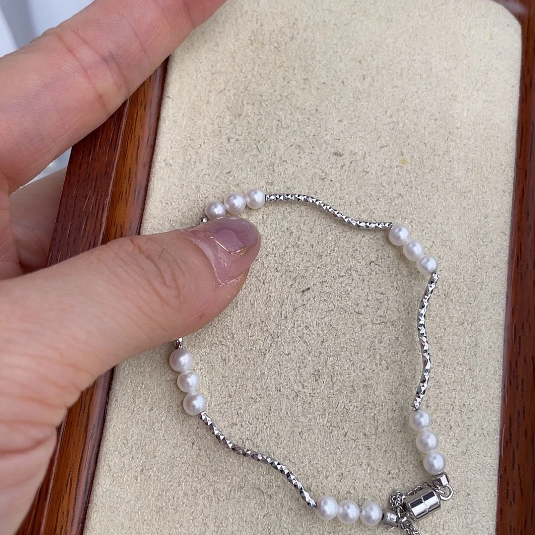 淡水珍珠手绳银S925镶嵌