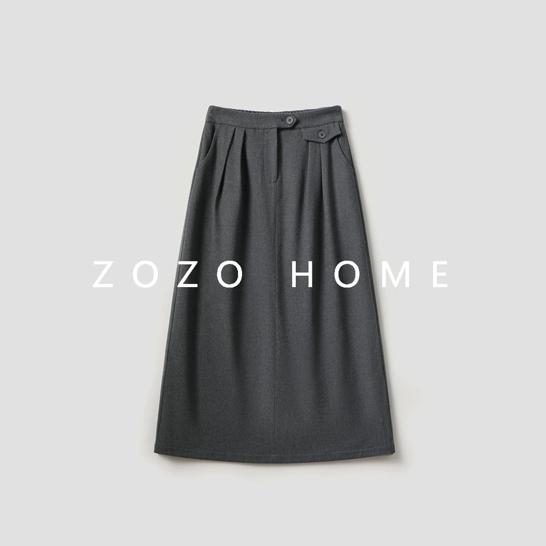 【ZOZO HOME】“大女主”系列初剪羊·毛打褶花苞加厚及踝半裙q170206p