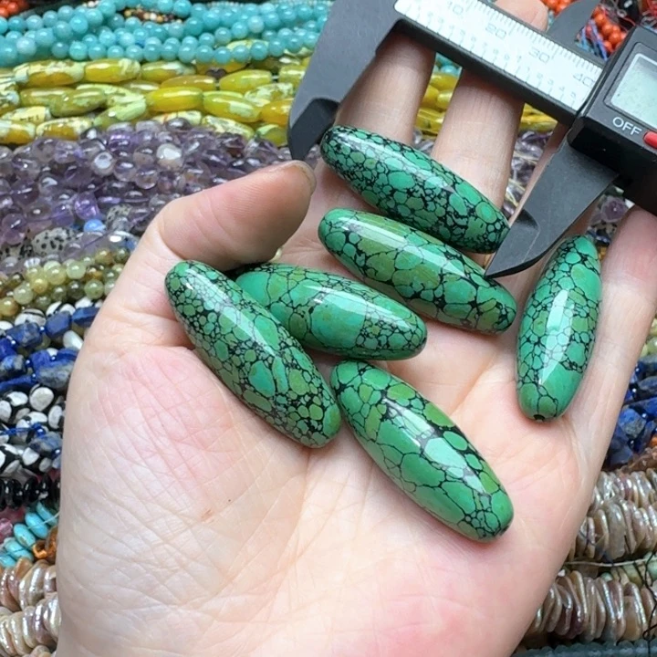合金玛瑙/玉髓珠宝半成品一颗14x40m乌兰花天朱