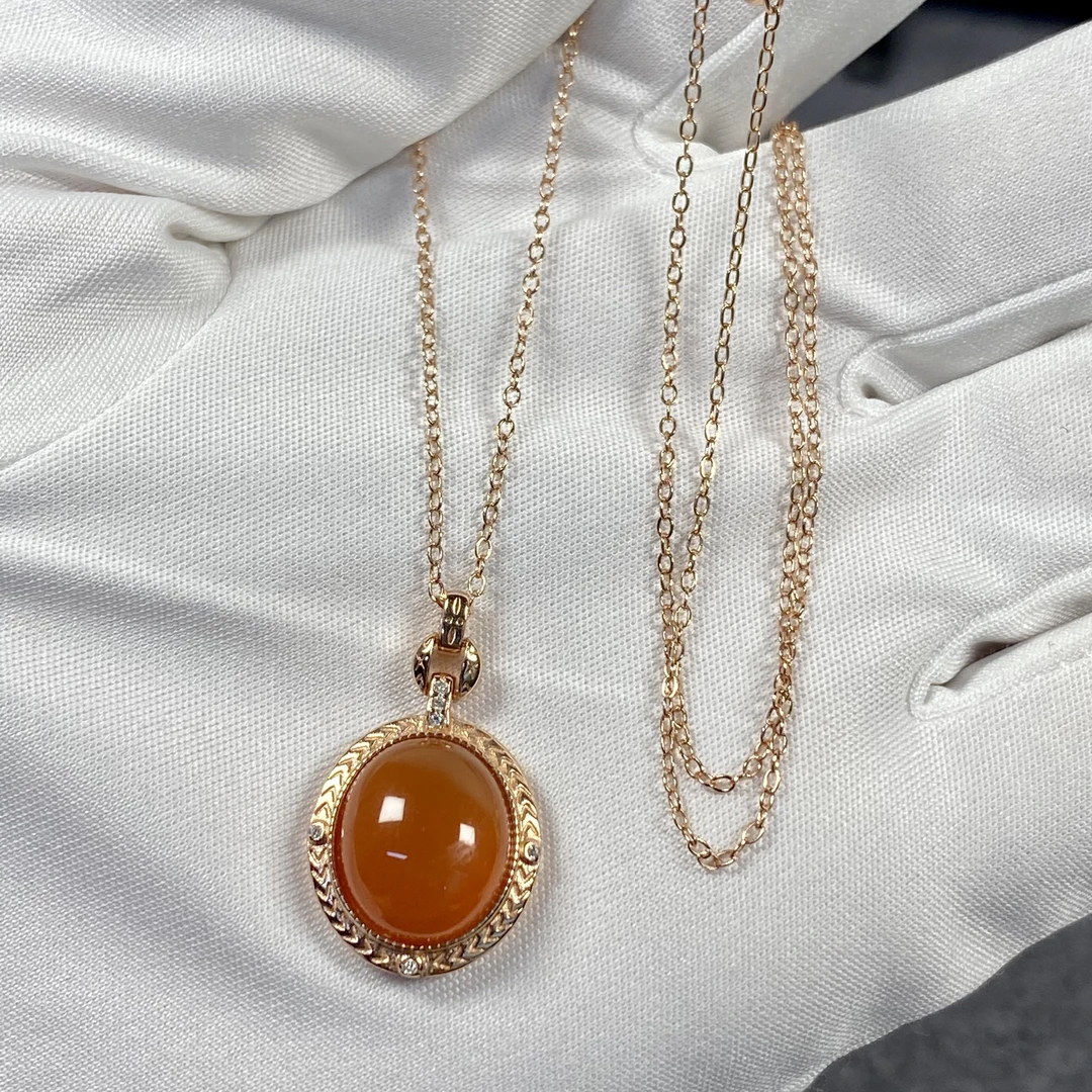 【亿轩珠宝】JN南红冰红蛋面吊坠